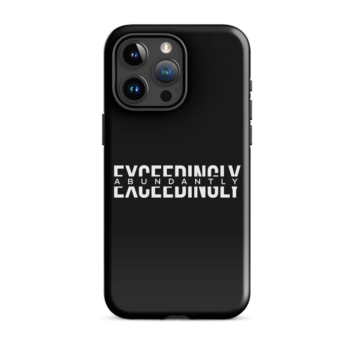Christian Phone Case Exceedingly Abundantly Black for iPhone® iPhone® Phone Cases Glossy iPhone 15 Pro Max 