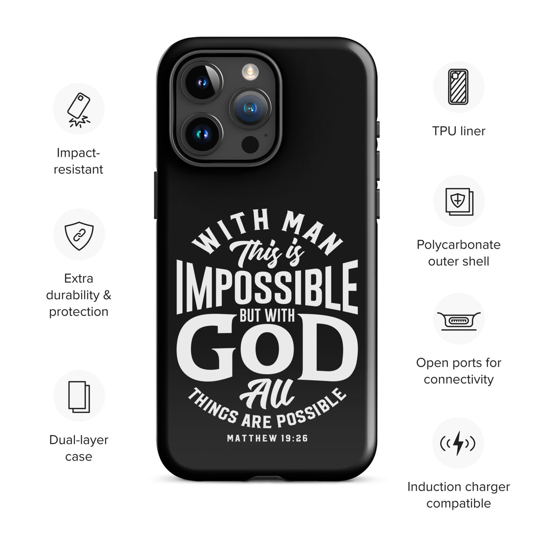 Christian Phone Case All Things Possible Black for iPhone® iPhone® Phone Cases   
