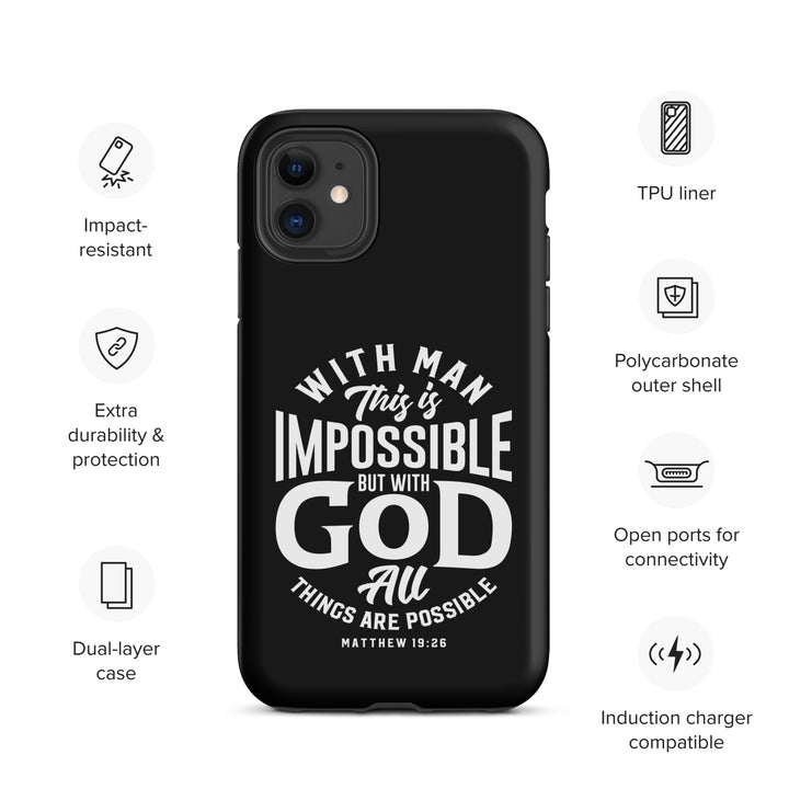 Christian Phone Case All Things Possible Black for iPhone® iPhone® Phone Cases   