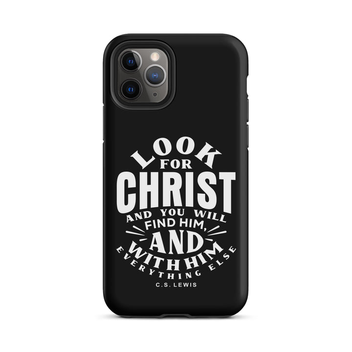Christian Phone C.S. Lewis Case Look For Christ Black for iPhone® iPhone® Phone Cases Matte iPhone 11 Pro