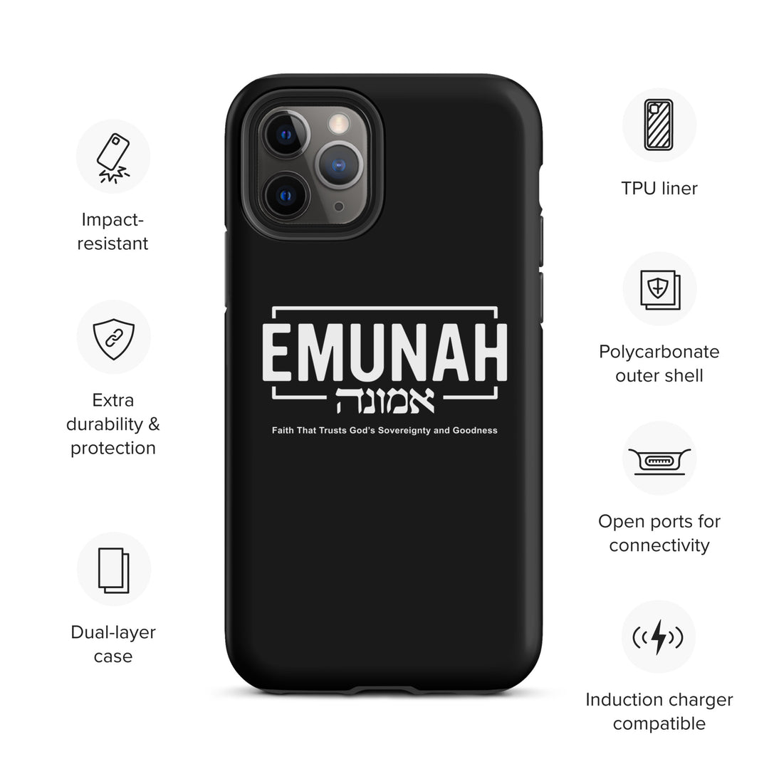 Christian Phone Case Emunah Faith That Trusts Black for iPhone® iPhone® Phone Cases   