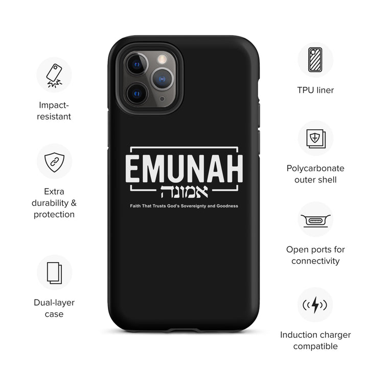 Christian Phone Case Emunah Faith That Trusts Black for iPhone® iPhone® Phone Cases   