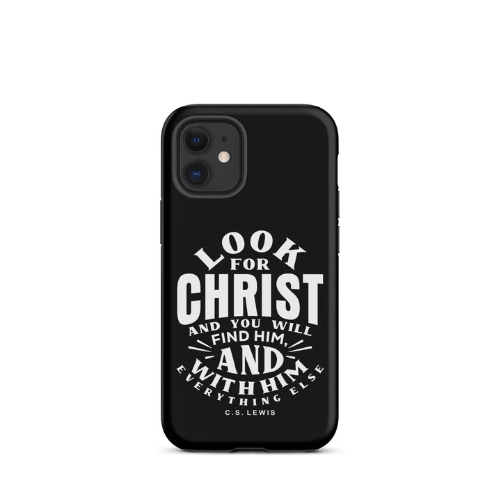 Christian Phone C.S. Lewis Case Look For Christ Black for iPhone® iPhone® Phone Cases Matte iPhone 12 mini