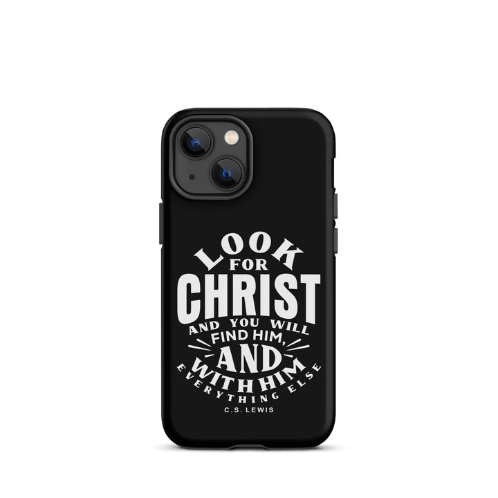 Christian Phone C.S. Lewis Case Look For Christ Black for iPhone® iPhone® Phone Cases Matte iPhone 13 mini
