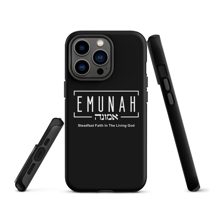 Christian Phone Case Emunah Steadfast Faith Black for iPhone® iPhone® Phone Cases   