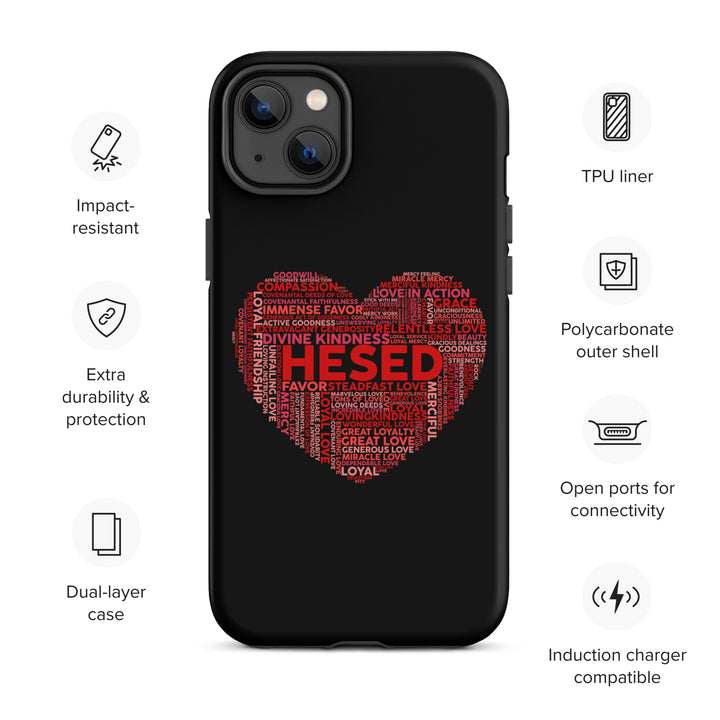 Christian Phone Case Hesed Heart Black for iPhone® iPhone® Phone Cases   