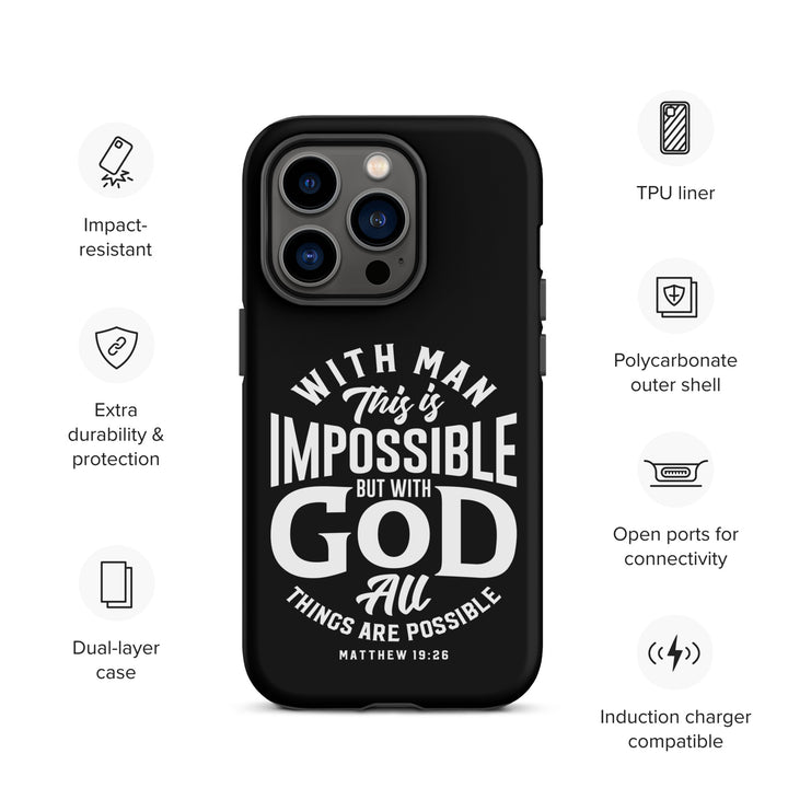Christian Phone Case All Things Possible Black for iPhone® iPhone® Phone Cases   