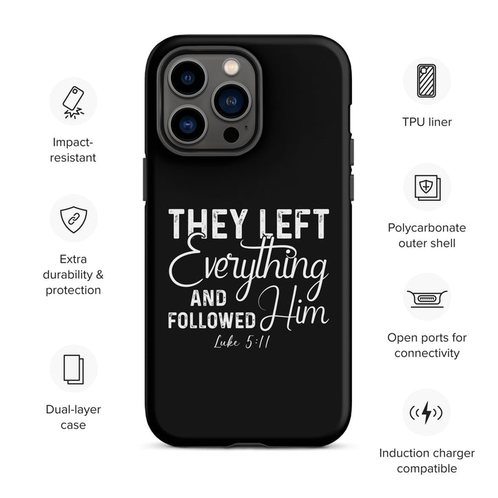 Christian Phone Case Left Everything Black for iPhone® iPhone® Phone Cases   