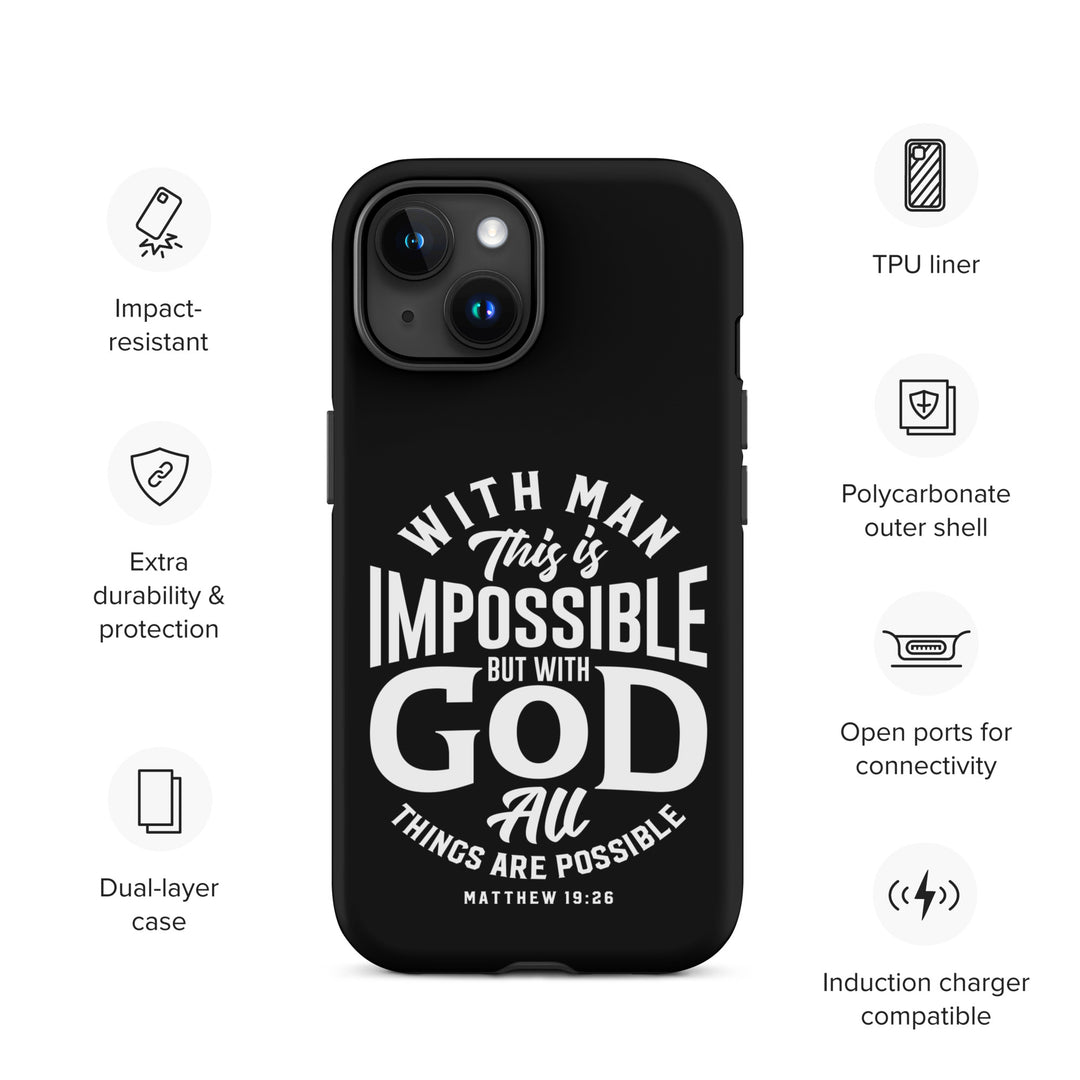 Christian Phone Case All Things Possible Black for iPhone® iPhone® Phone Cases   