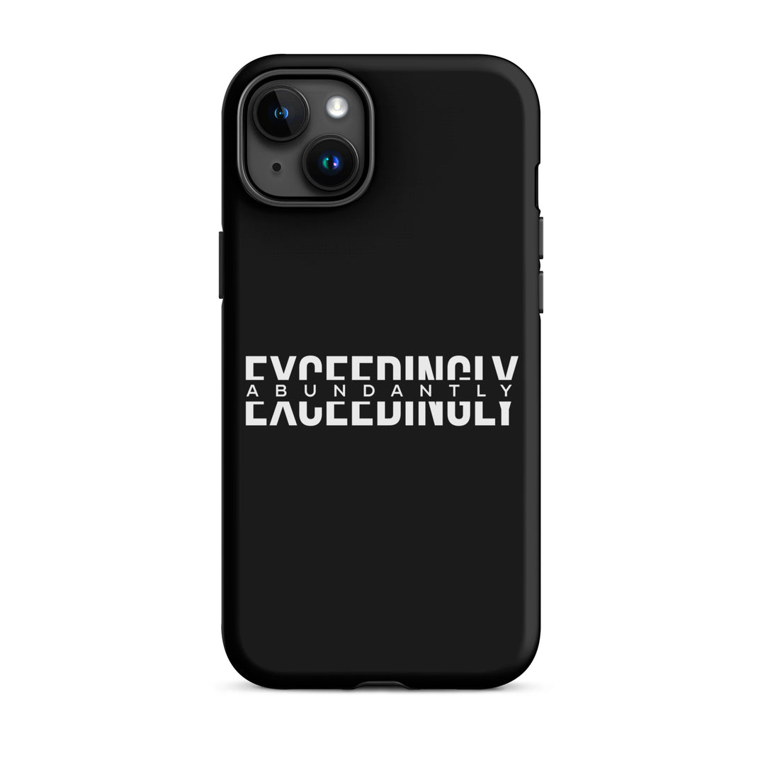 Christian Phone Case Exceedingly Abundantly Black for iPhone® iPhone® Phone Cases Matte iPhone 15 Plus 