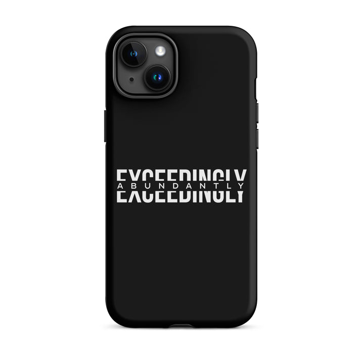 Christian Phone Case Exceedingly Abundantly Black for iPhone® iPhone® Phone Cases Matte iPhone 15 Plus 