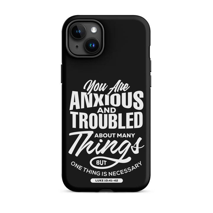 Christian Phone Case Anxious And Troubled Black for iPhone® iPhone® Phone Cases Matte iPhone 15 Plus 