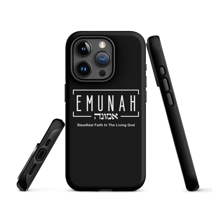 Christian Phone Case Emunah Steadfast Faith Black for iPhone® iPhone® Phone Cases   