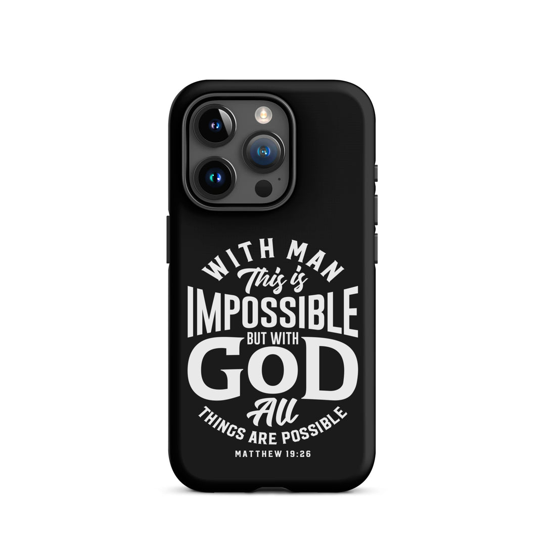 Christian Phone Case All Things Possible Black for iPhone® iPhone® Phone Cases Matte iPhone 15 Pro 