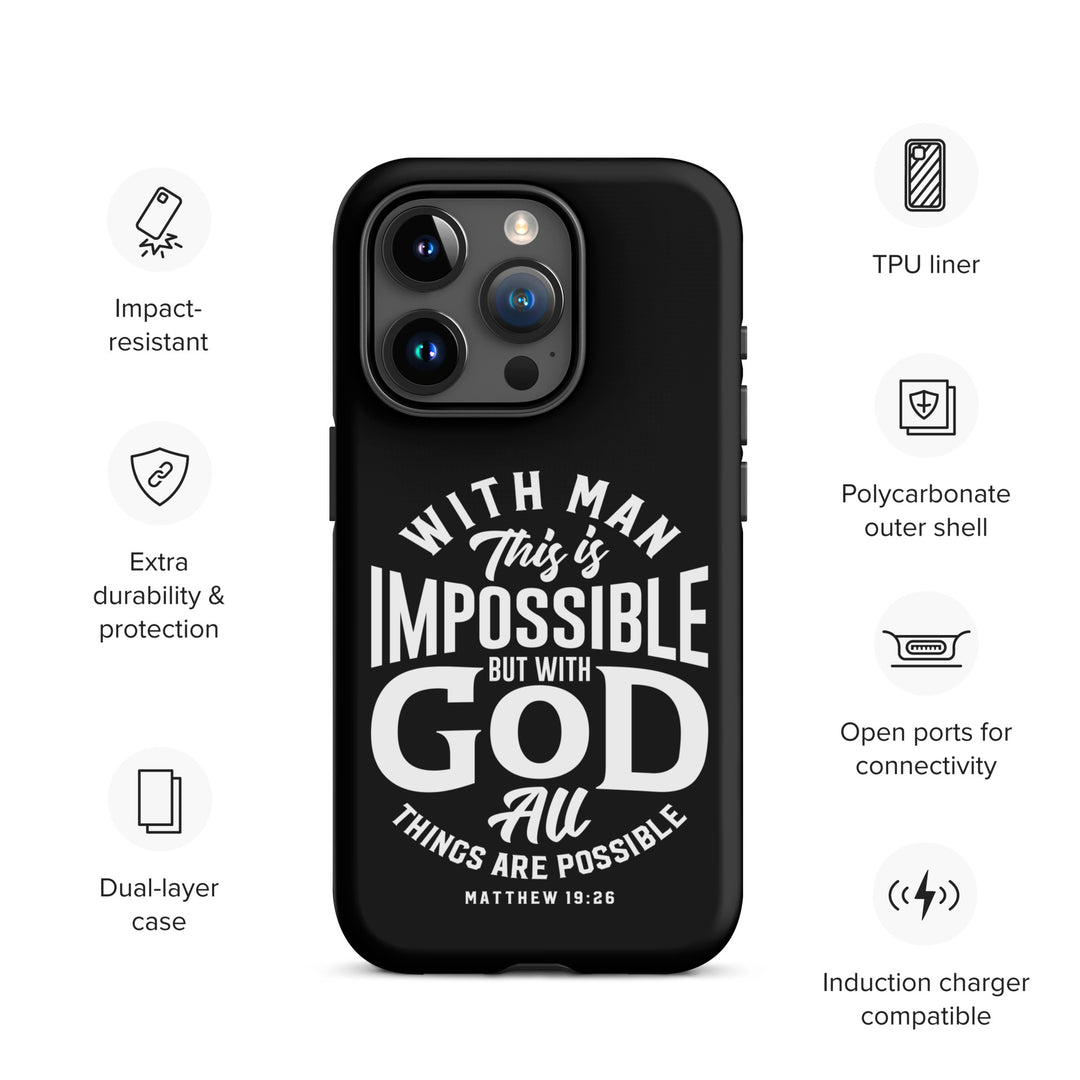 Christian Phone Case All Things Possible Black for iPhone® iPhone® Phone Cases   