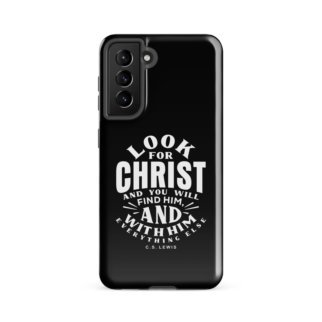 Christian Phone C.S. Lewis Case Look For Christ Black for Samsung® Samsung® Phone Cases Glossy Samsung Galaxy S21 FE
