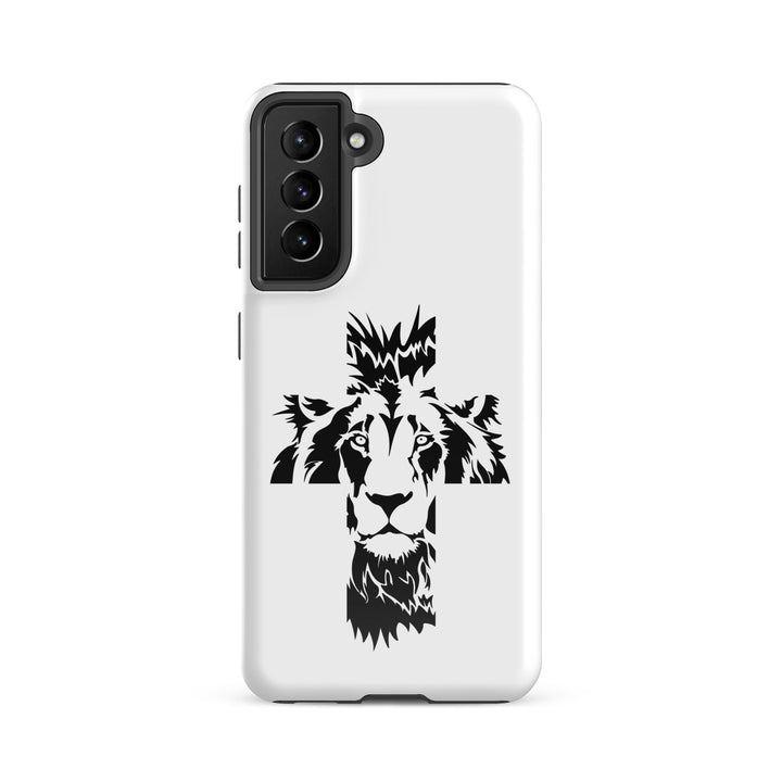 Christian Phone Case Aslan Cross White for Samsung® Samsung® Phone Cases Glossy Samsung Galaxy S21 FE 