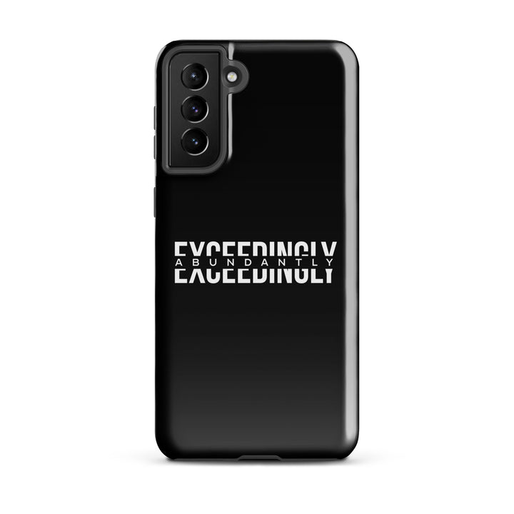 Christian Phone Case Exceedingly Abundantly Black for Samsung® Samsung® Phone Cases Glossy Samsung Galaxy S21 Plus 