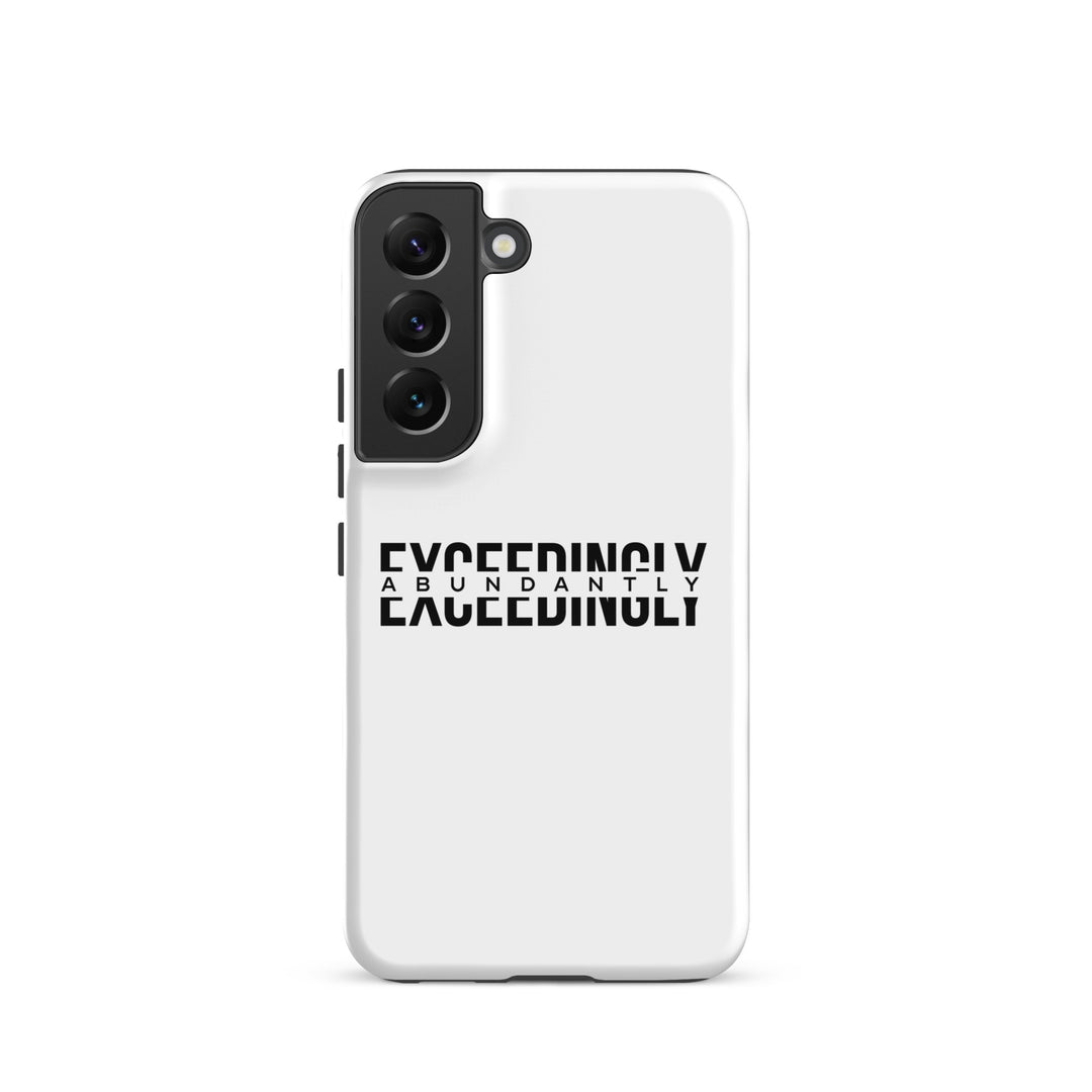 Christian Phone Case Exceedingly Abundantly White for Samsung® Samsung® Phone Cases Glossy Samsung Galaxy S22 
