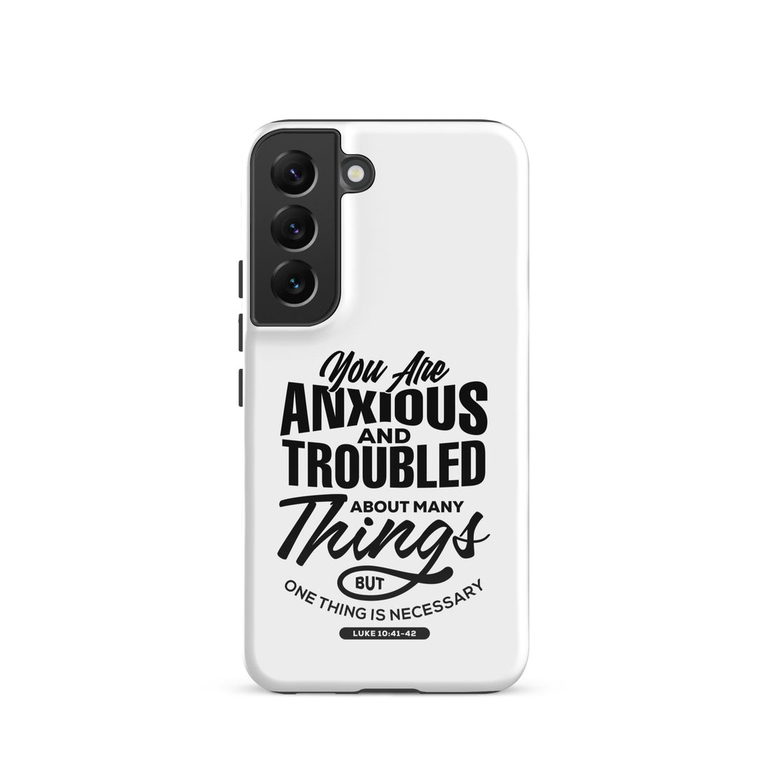 Christian Phone Case Anxious And Troubled White for Samsung® Samsung® Phone Cases Glossy Samsung Galaxy S22 