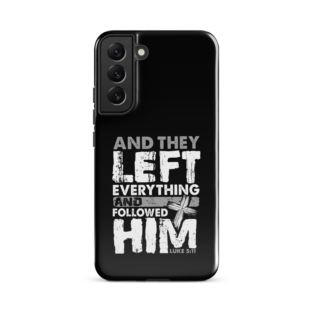 Christian Phone Case Left Everything Cross Black for Samsung® Samsung® Phone Cases Glossy Samsung Galaxy S22 Plus 