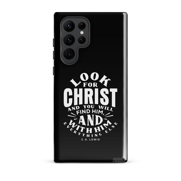 Christian Phone C.S. Lewis Case Look For Christ Black for Samsung® Samsung® Phone Cases Glossy Samsung Galaxy S22 Ultra