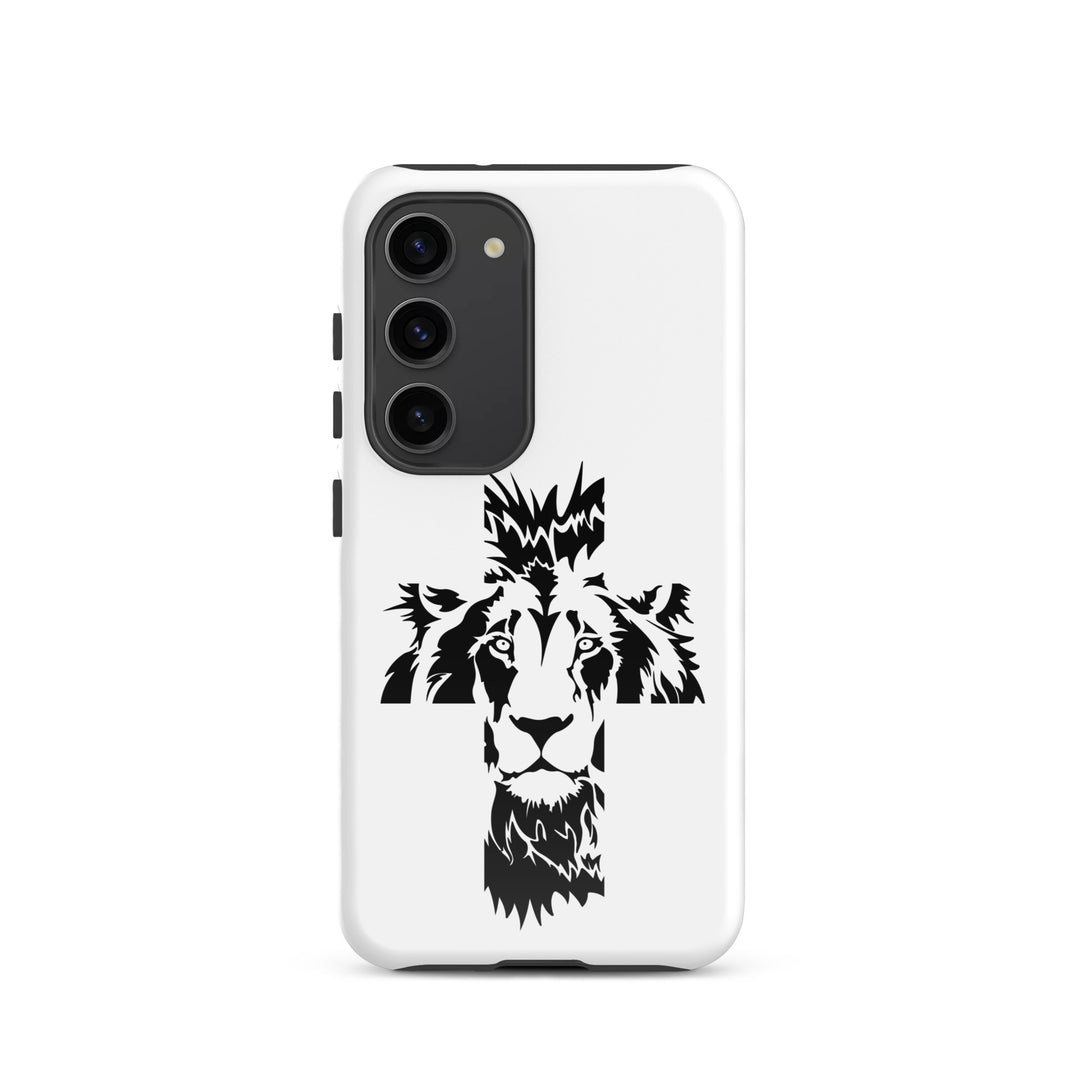 Christian Phone Case Aslan Cross White for Samsung® Samsung® Phone Cases Glossy Samsung Galaxy S23 