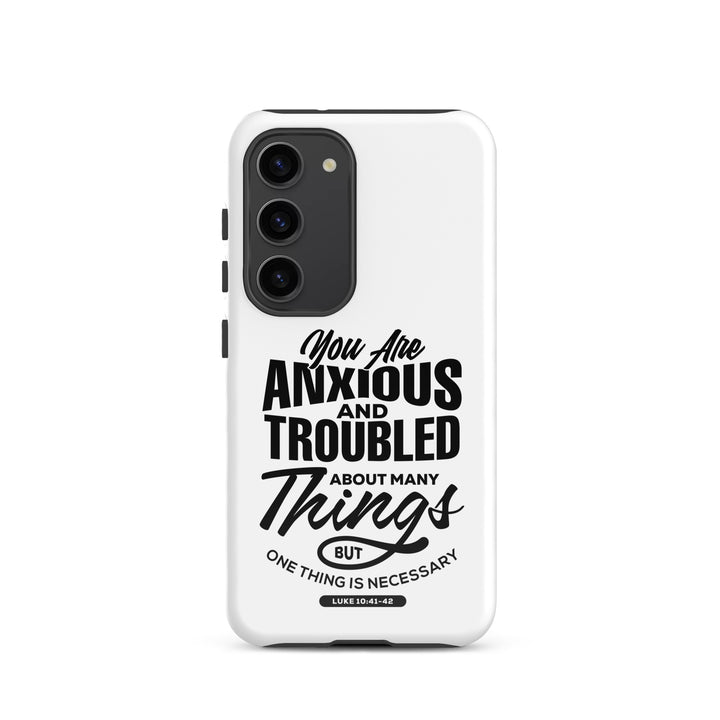 Christian Phone Case Anxious And Troubled White for Samsung® Samsung® Phone Cases Glossy Samsung Galaxy S23 