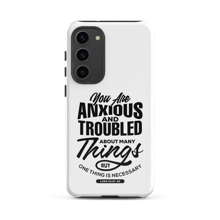 Christian Phone Case Anxious And Troubled White for Samsung® Samsung® Phone Cases Glossy Samsung Galaxy S23 Plus 