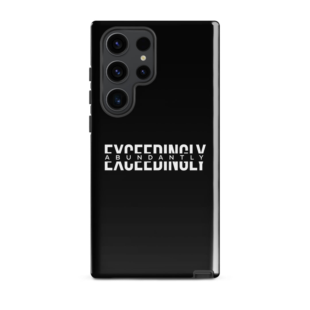 Christian Phone Case Exceedingly Abundantly Black for Samsung® Samsung® Phone Cases Glossy Samsung Galaxy S23 Ultra 