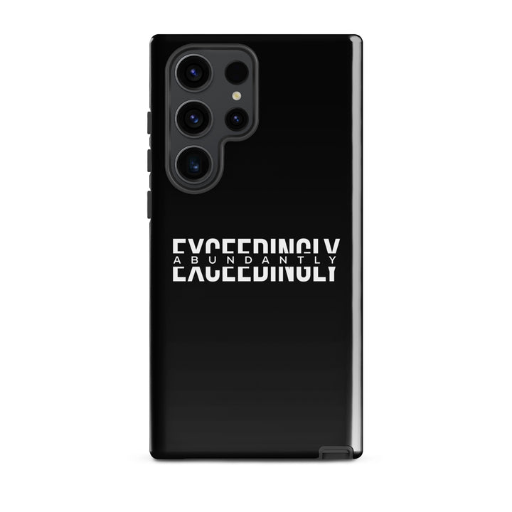 Christian Phone Case Exceedingly Abundantly Black for Samsung® Samsung® Phone Cases Glossy Samsung Galaxy S23 Ultra 