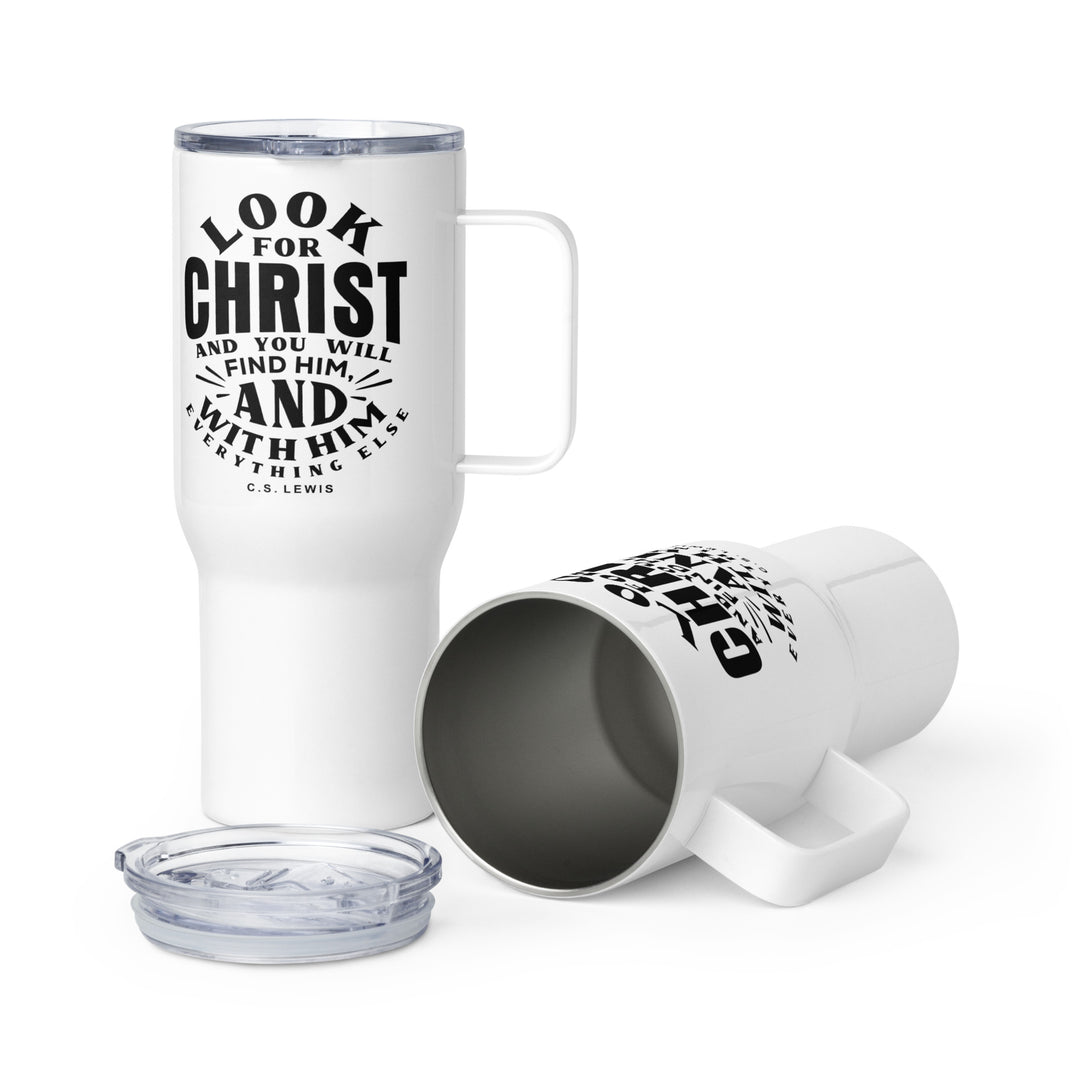 C.S. Lewis Look For Christ 25 oz Travel Mug with Handle Travel Mug Default Title